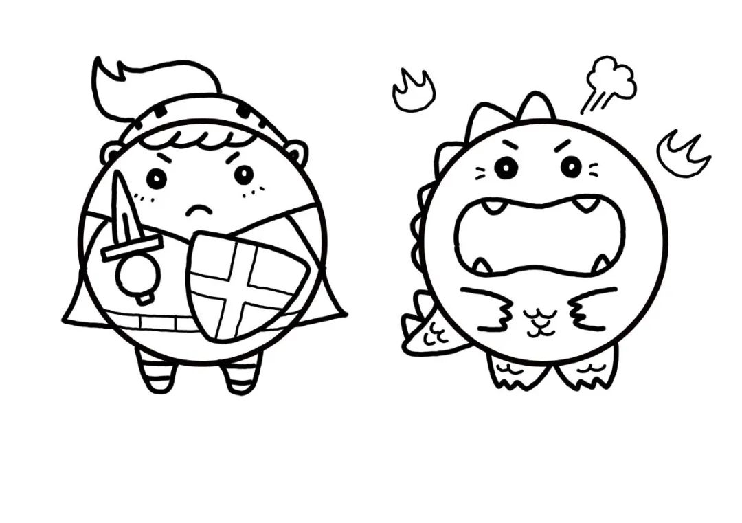 超简单的圆形简笔画 骑士怪兽-图2