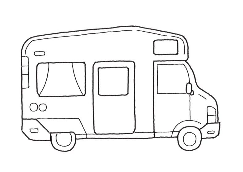 旅游房车简笔画 一起去旅行吧！-图4