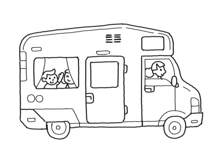 旅游房车简笔画 一起去旅行吧！-图5