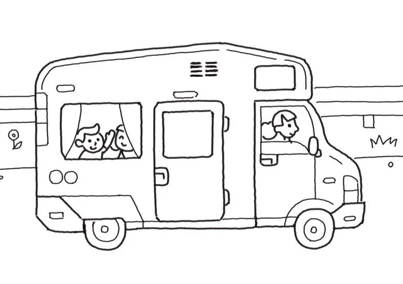 旅游房车简笔画 一起去旅行吧！-图6