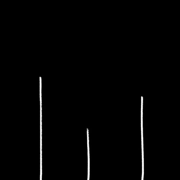 步骤1：接着我们把彩色卡纸剪成黄和绿的叶子。并用勾线笔画出叶脉，然后将叶子粘贴到白线两侧。