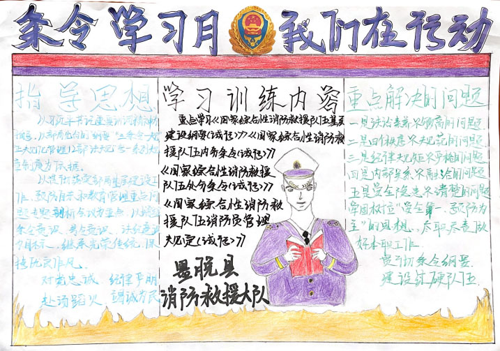 消防救援条令纲要学习月手抄报-图2