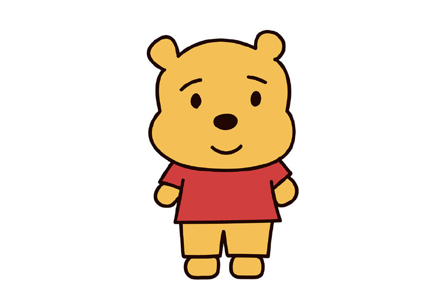 超简单小熊维尼简笔画教程