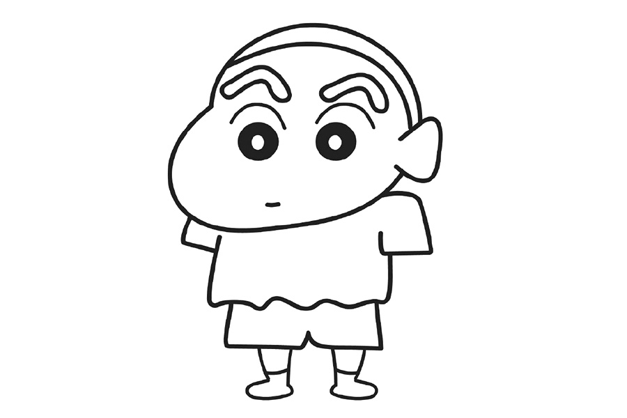 简笔画蜡笔小新的画法步骤-图7