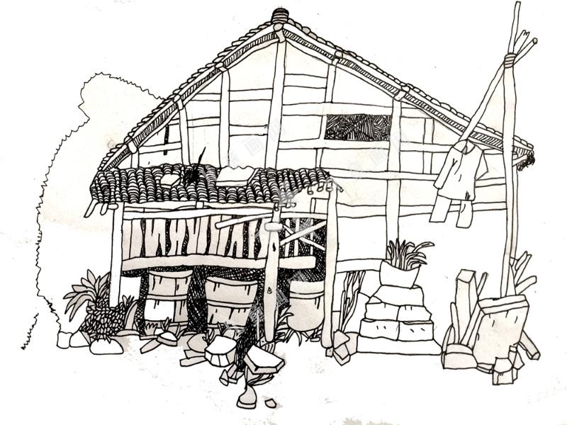 儿童手绘作品-家乡