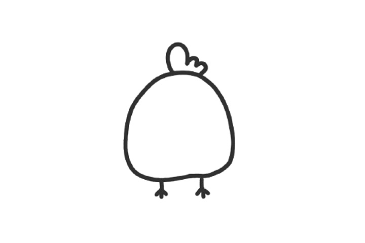 超简单小鸡简笔画画法步骤-图2