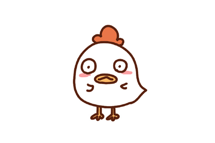 呆萌小鸡简笔画画法步骤