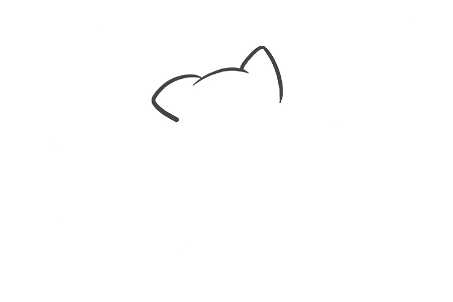 可爱小猫和一杯绿茶可爱简笔画-图1