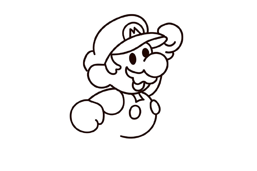 超级玛丽简笔画教程-图7