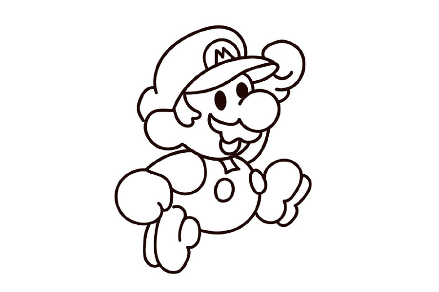 超级玛丽简笔画教程-图8