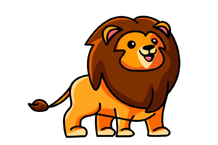 小狮子的简笔画教程