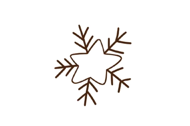 简单漂亮的雪花简笔画画法步骤-图4