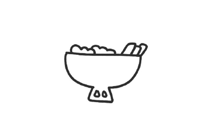 美食简笔画 铜炉火锅怎么画-图3