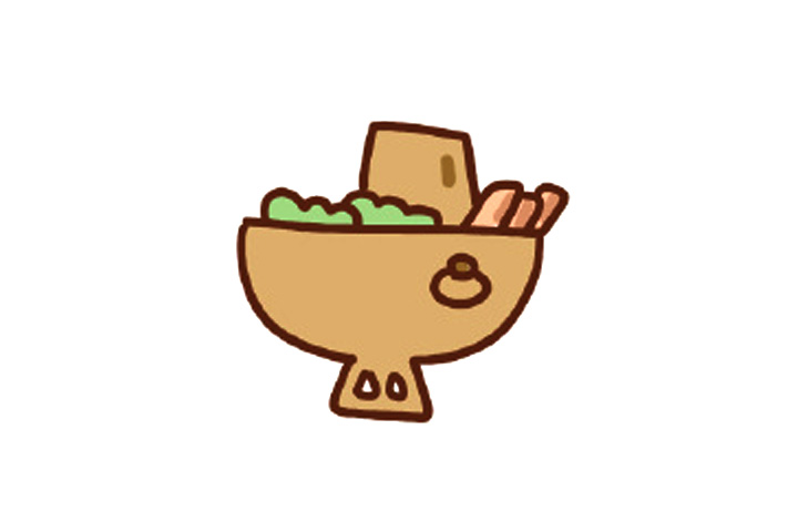 美食简笔画 铜炉火锅怎么画