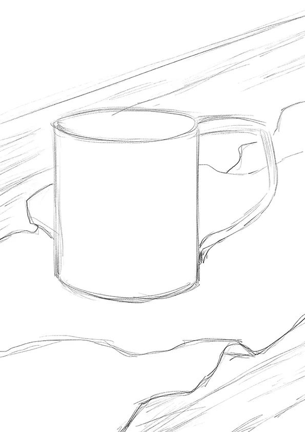 步骤1：首先我们用铅笔画出草图。