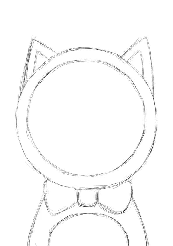 步骤1：首先我们用铅笔画出第一步骤的草图。