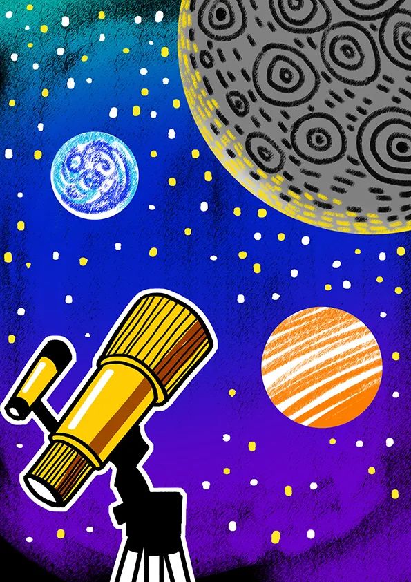 天文望远镜儿童画内容