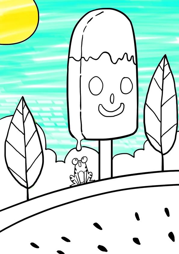 步骤3：接下来就是给画面涂色，注意色彩的搭配和笔触方向。