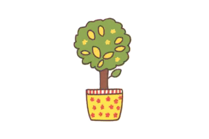 漂亮的装饰小树怎么画