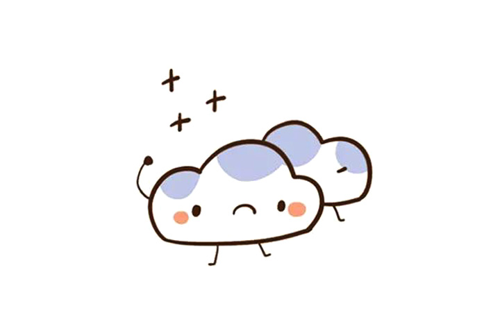 一组表示下雨的天气简笔画图片-图1