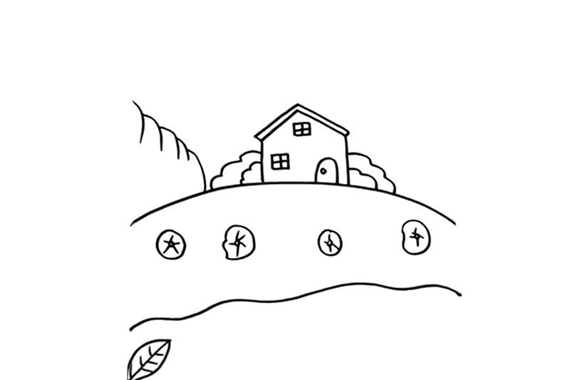 清明时节风景简笔画教程-图3