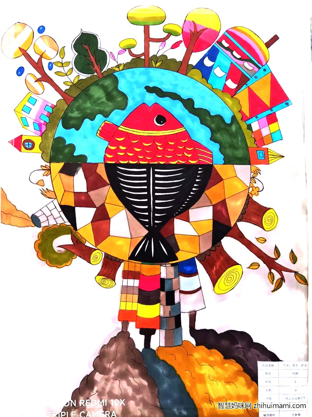 3月22世界水日中国水周主题绘画一等奖（竖版6张）-图3