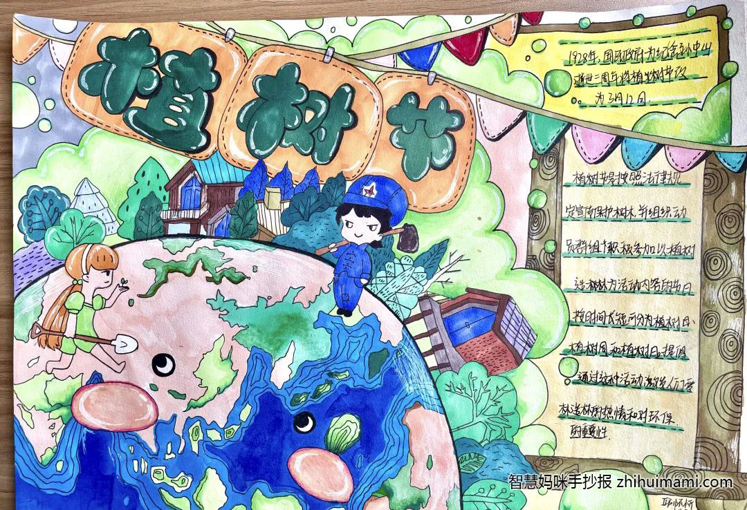 312植树节手抄报一等奖-图3