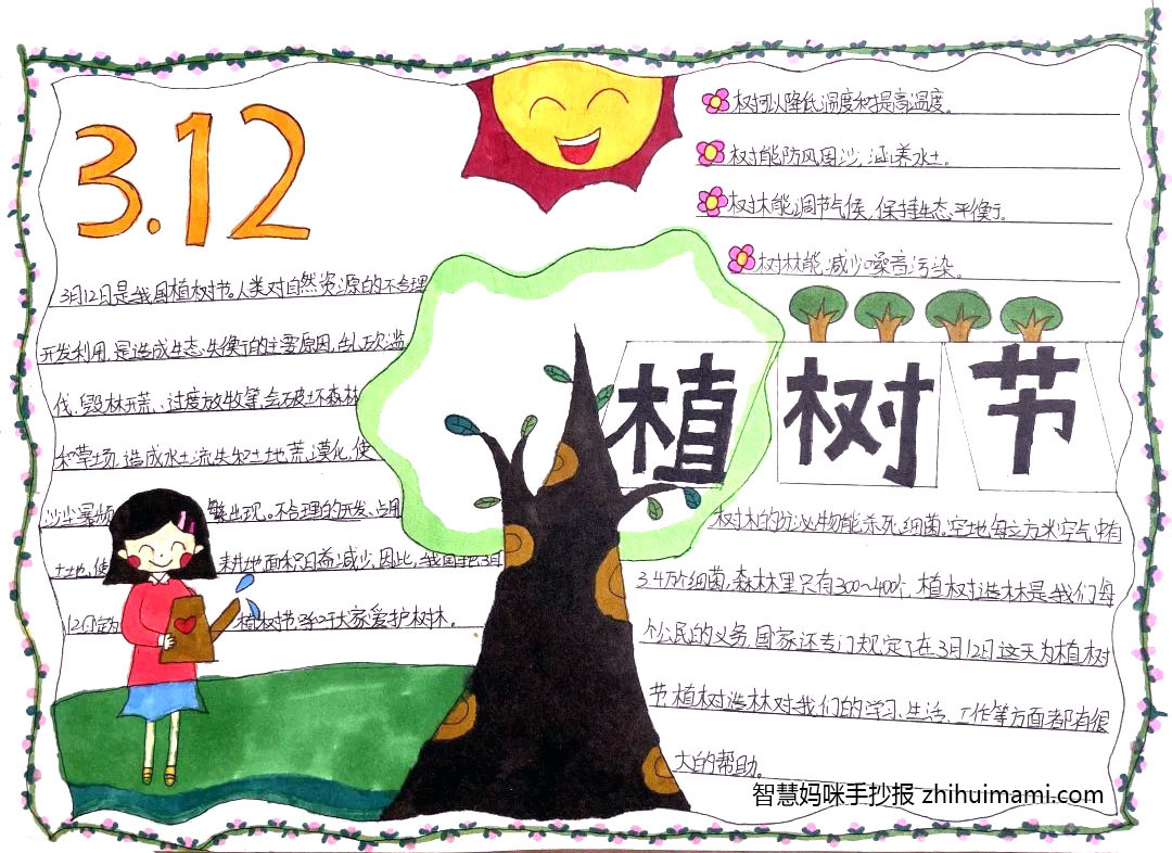 312植树节手抄报一等奖-图1