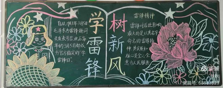 12张关于学雷锋的黑板报绘画作品-图1