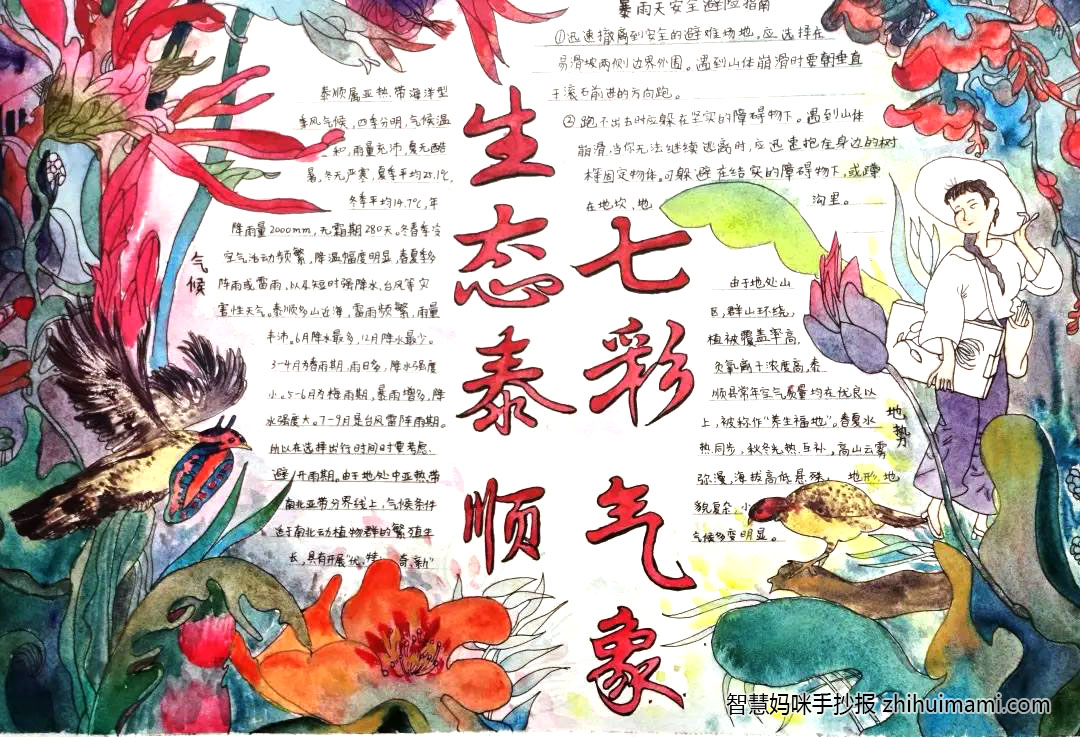 “生态泰顺 多彩气象”主题手抄报绘画（11张）-图1