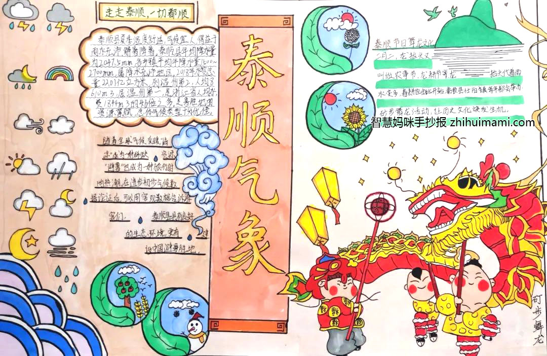 “生态泰顺 多彩气象”主题手抄报绘画（11张）-图7