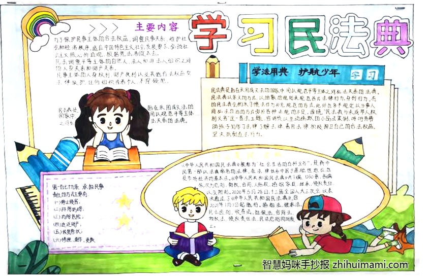 9张民法典的手抄报绘画一等奖-图7
