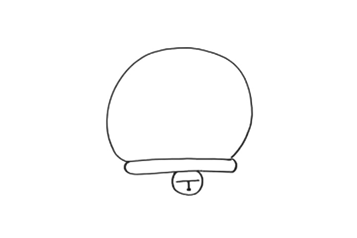 步骤2：项圈上画上铃铛