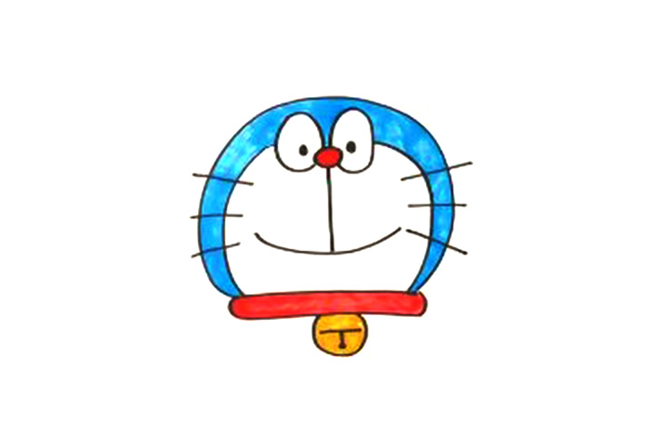 超级可爱的蓝胖子哆啦A梦简笔画画法步骤