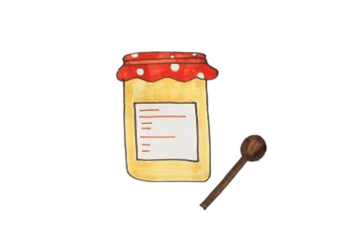 甜甜的果酱简笔画画法步骤