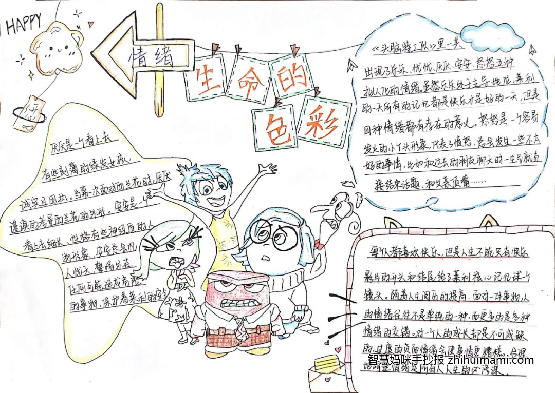 12张关于情绪管理的手抄报绘画-图5