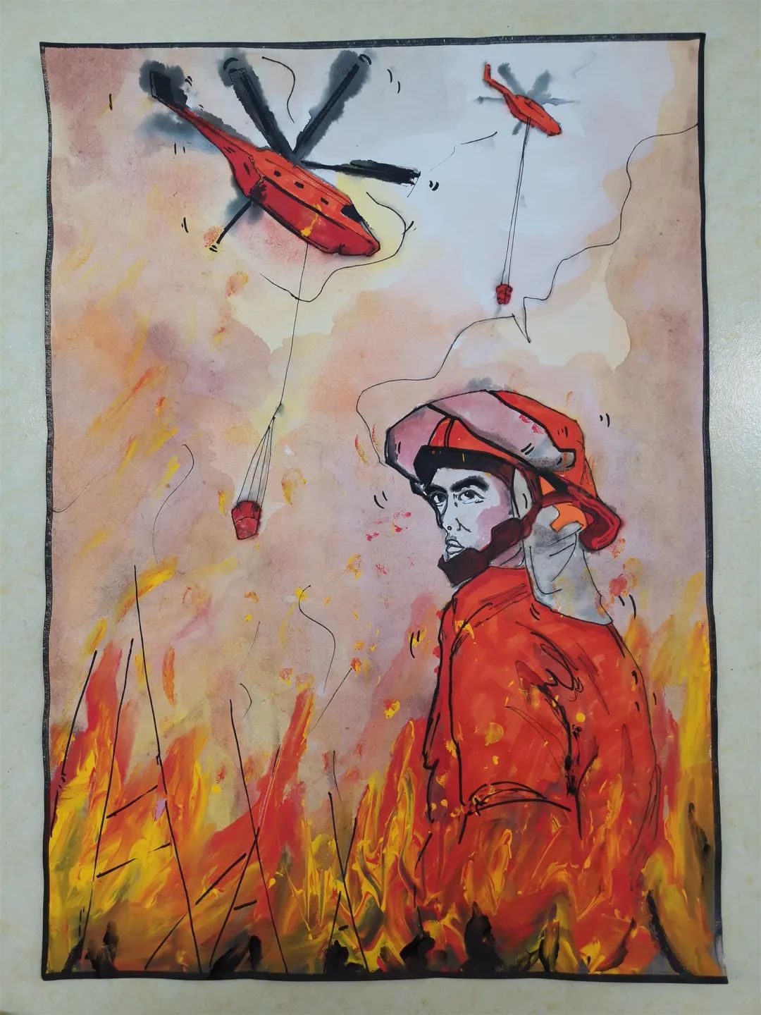 消防安全系列之消防员儿童画（11张）-图10