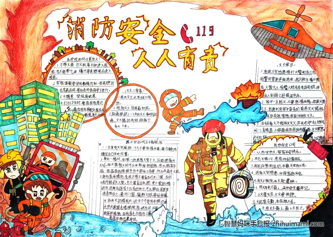 致敬消防英雄手抄报绘画一等奖（12张）-图7