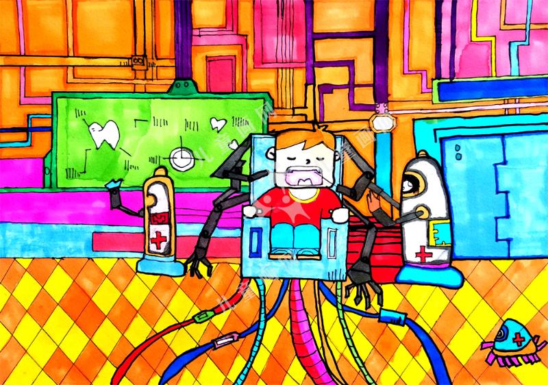 科技治牙创意绘画
