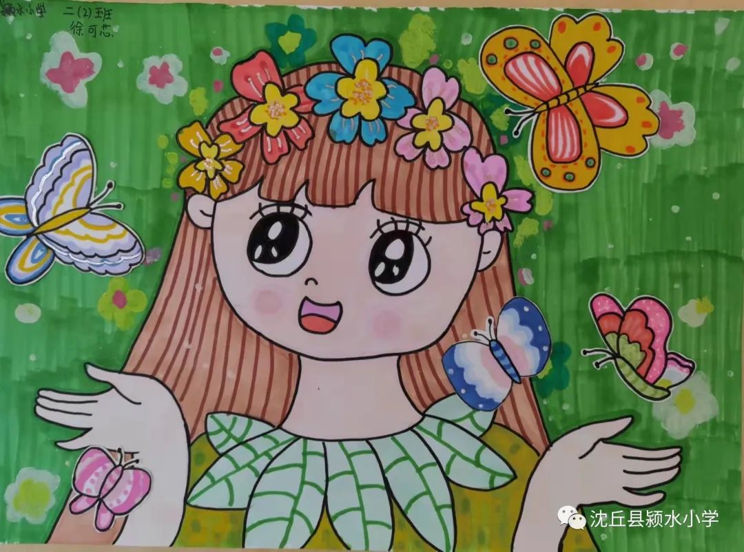 春天主题绘画拥抱春天儿童画（13张）-图1