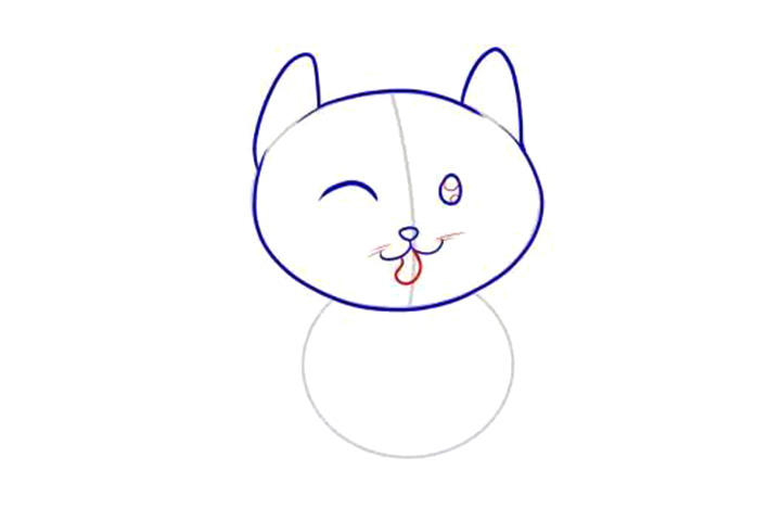 步骤4：调皮的舌头伸出来