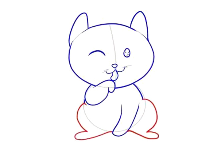 步骤6：再画两个小脚丫