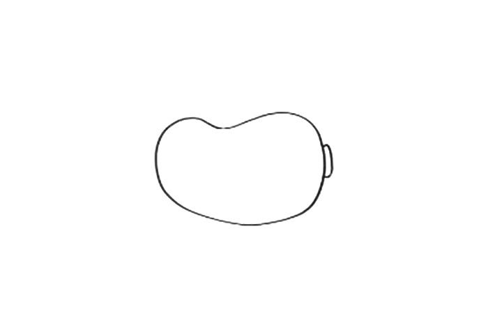 步骤2：给芒果右边顶部加上梗