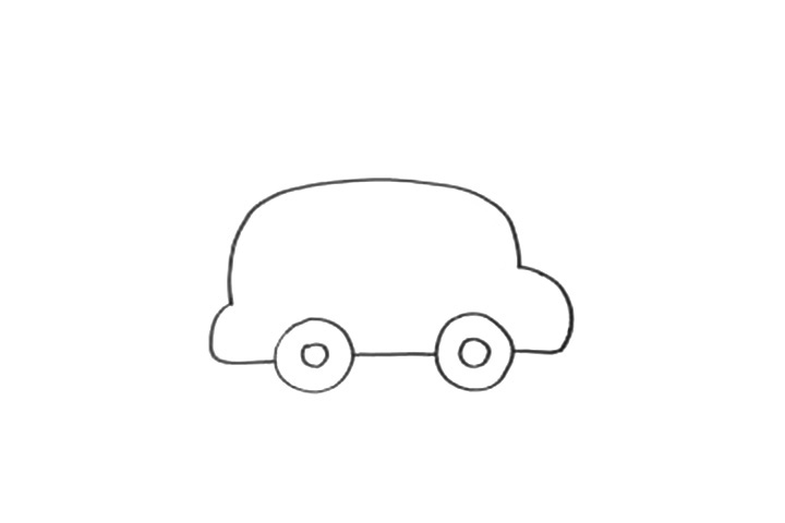 步骤2：用弧线画出汽车的车身