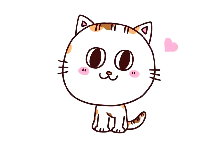一步一步学画可爱小花猫