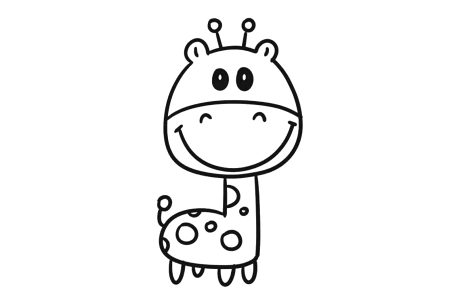 一步一步学画可爱的长颈鹿