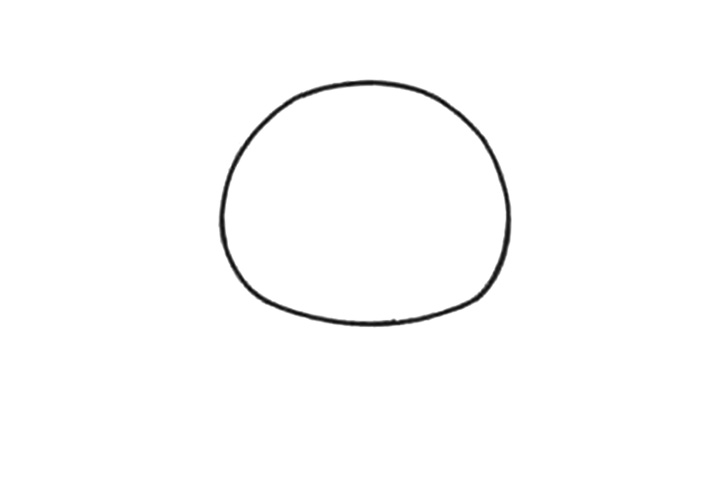 步骤1：先画出博美犬小狗狗的圆圆的头。