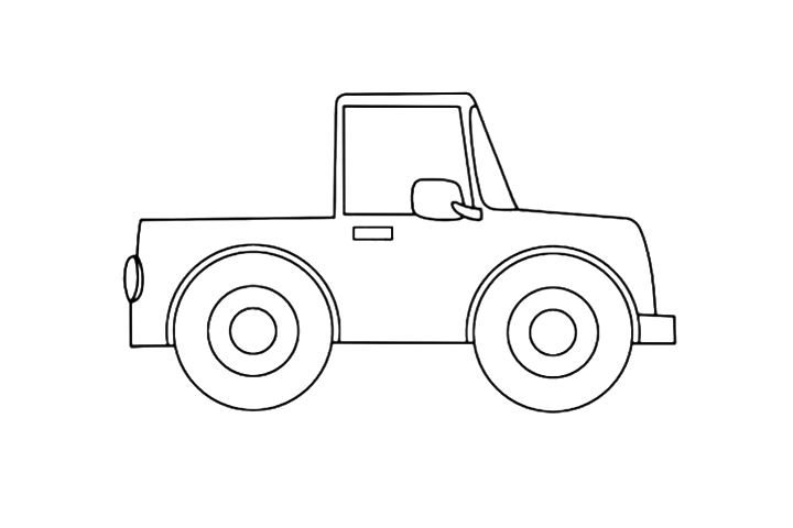 一步一步学画吉普车简笔画-图3