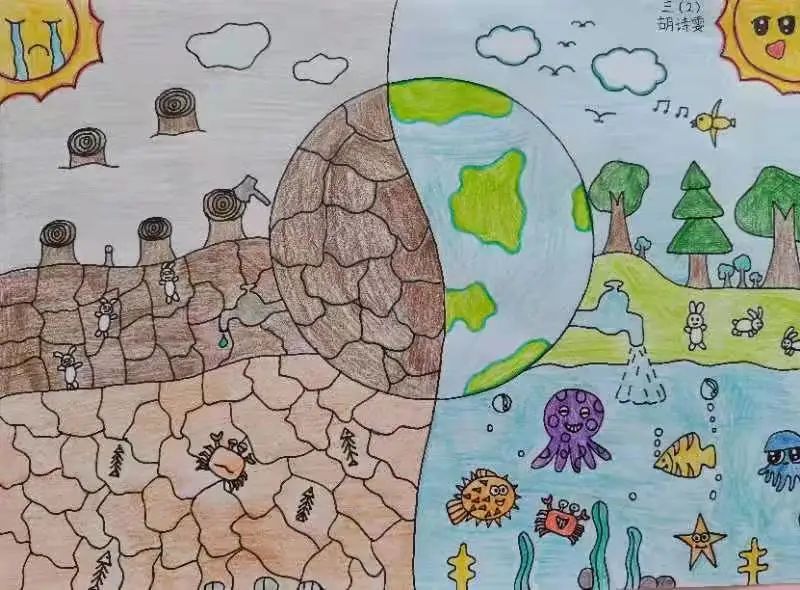 2022年中国水周主题儿童创意画-图6