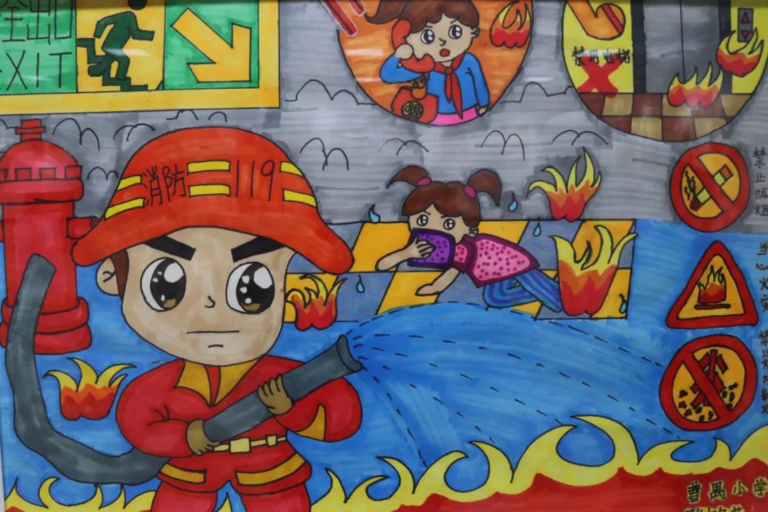 三张小学生消防主题绘画-图2
